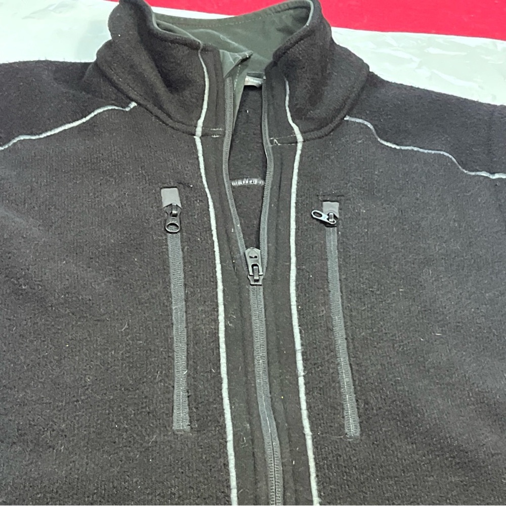 Kuhl BLACK FLEECE Knit VEST Full Zip Front Big Pockets Men’s XL Rayon Polyester - Picture 14 of 16